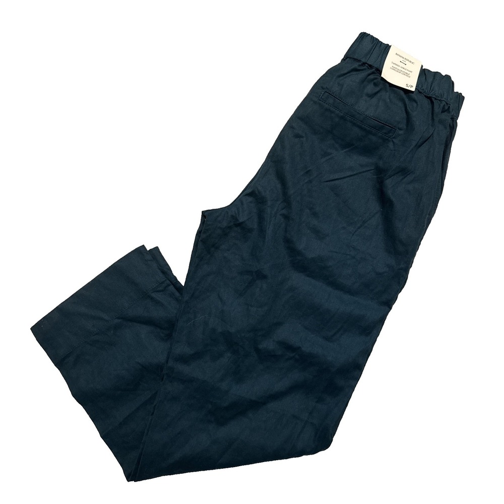 NWT Banana Republic Womens Size Small‎ Dark Green Linen-Blend Tapered Ankle Pant